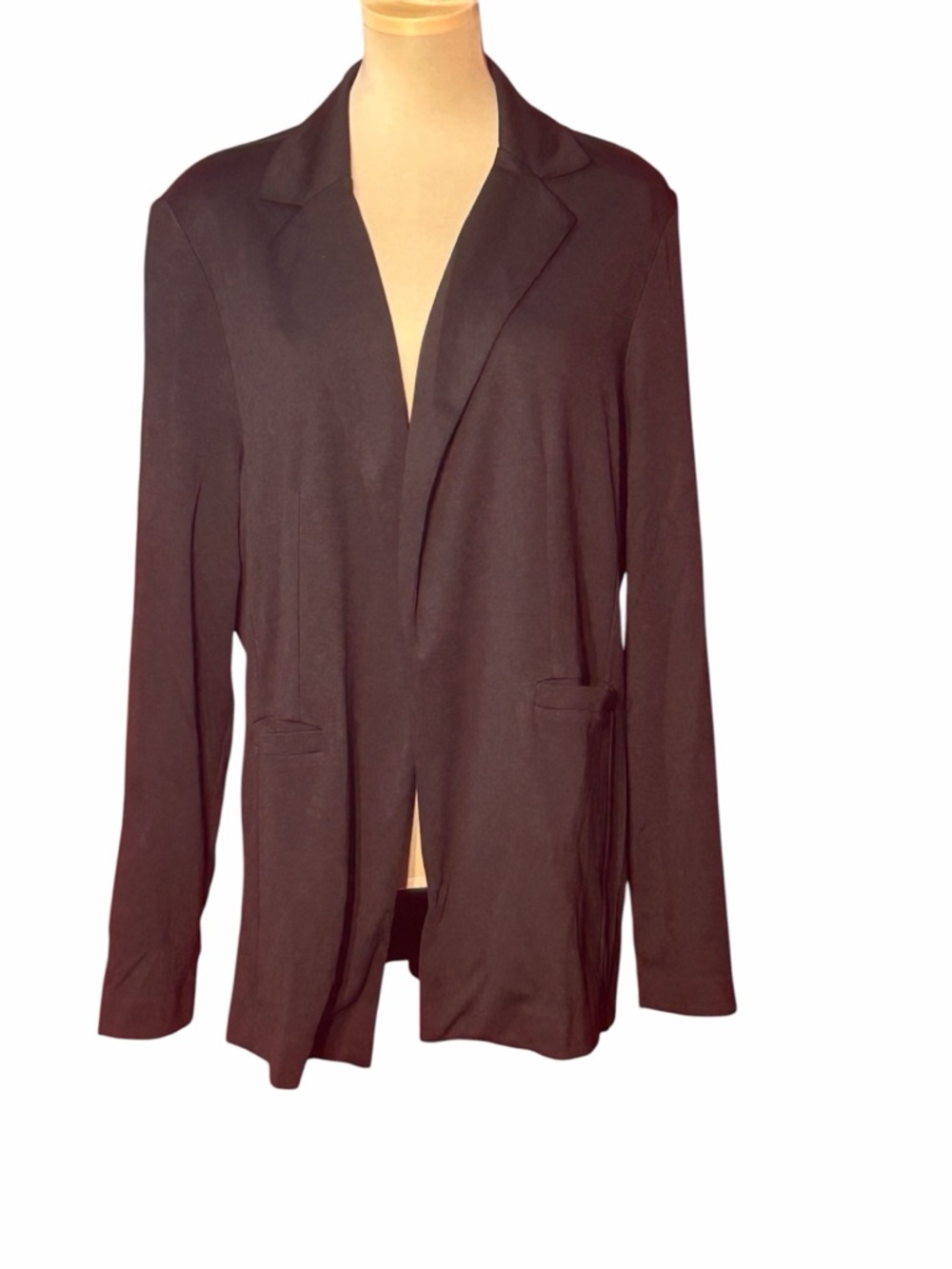 White Birch Black Open Front Blazer Jacket Size Medium